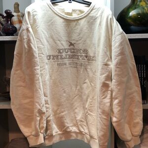 Ducks Unlimited Men's Cream Crewneck Sweater